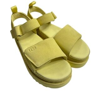 UGG Goldenstar Platform Sandals in Lemon Yellow SIZE 10 $120